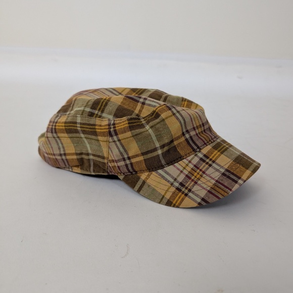 Y2K Plaid News Boy Cap Puma Baker Paper Boy Pendleton Cabby Pageboy Brim - Picture 3 of 8